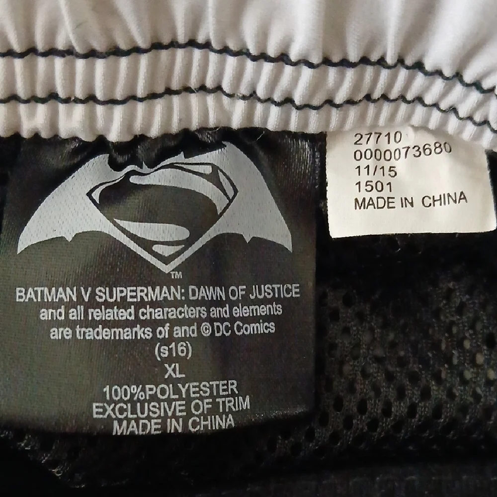 DC Comics Black and White Swim Trunks Dynamic Design